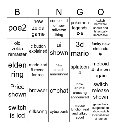 switch april direct Bingo Card