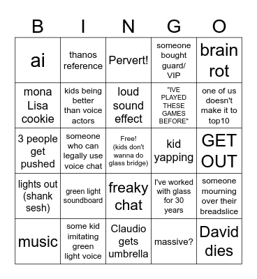 shrimpgame Bingo Card