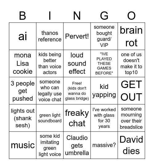 shrimpgame Bingo Card