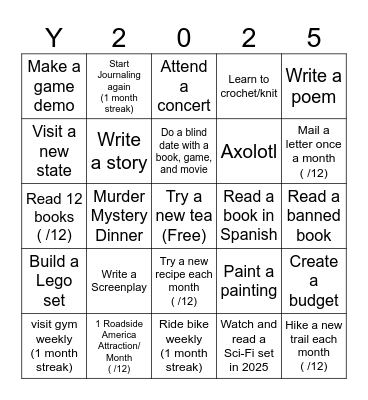 2025 Bingo Card