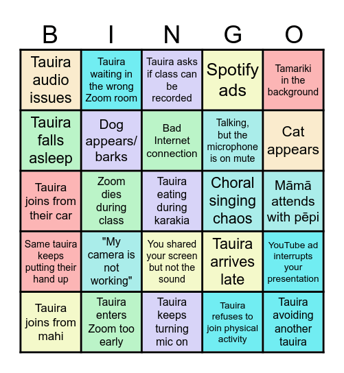 Ipurangi Issues Bingo Card