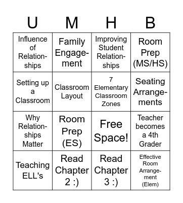 Classroom Management Bingo #1! Bingo Card
