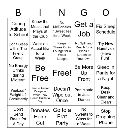 Loli Bingo Card