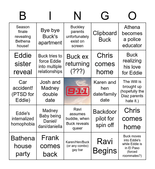 911 season 8b Bingo Card
