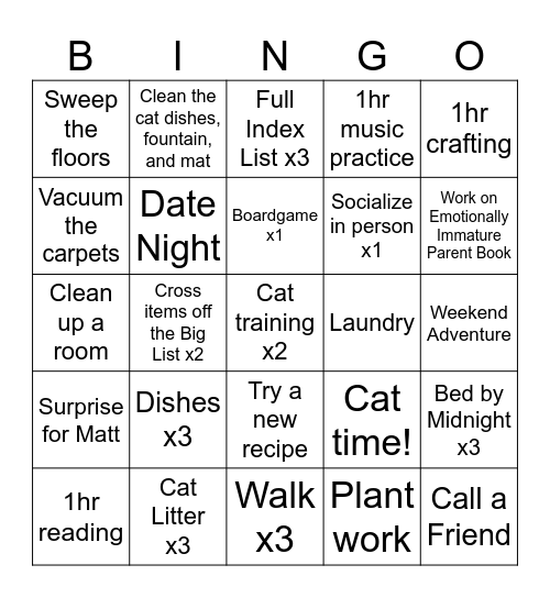 Vicky Bingo Card