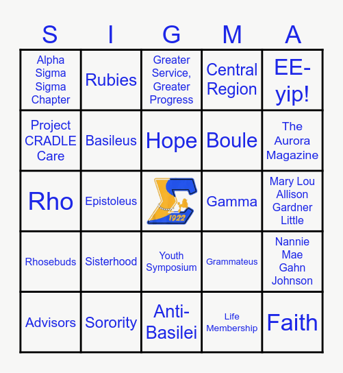 Soror Bingo Card