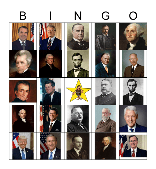 Presidents Bingo Card