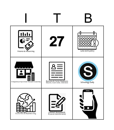 Intro to Business I Bingo Card