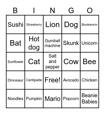 Baby Bingo Card