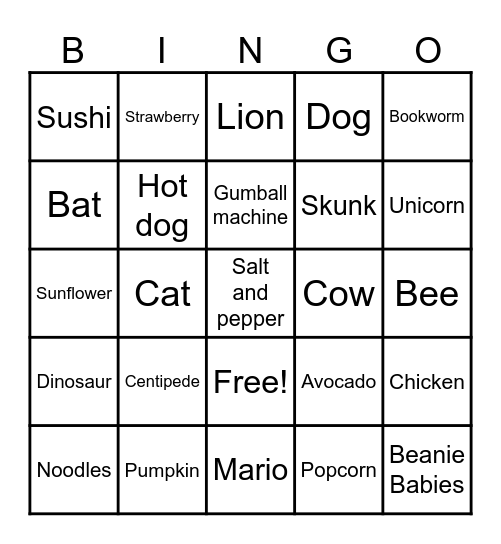 Baby Bingo Card
