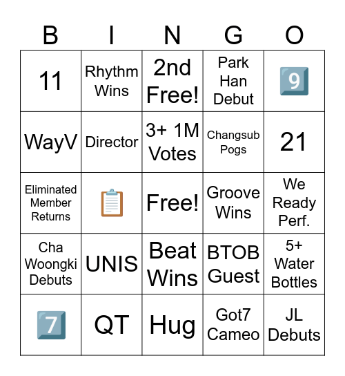 Universe League 10 Bingo Card