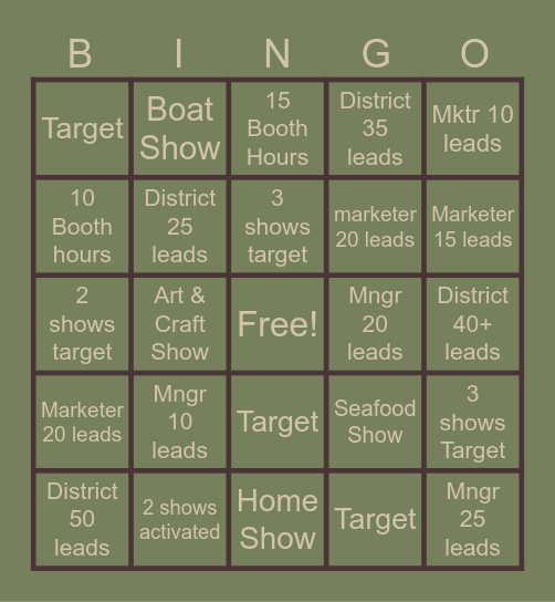 LeafFilter Bingo Card