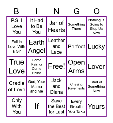 Simon Says Game 2 Bingo Card