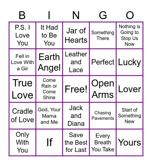 Simon Says Game 2 Bingo Card