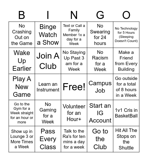 Alex Bingo Card