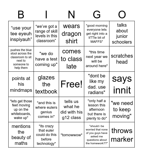 mollitt bingo Card