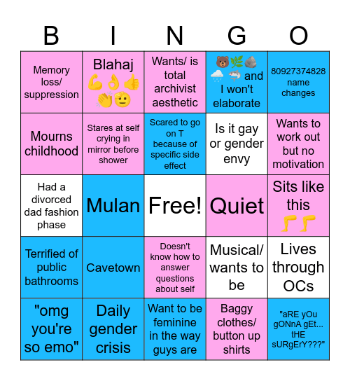 Transmasc boingo Bingo Card
