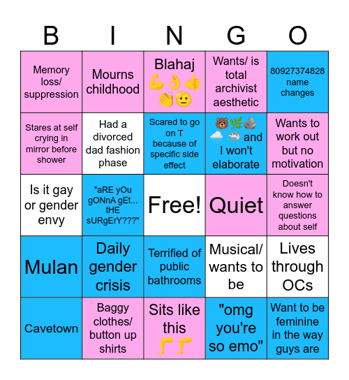 Transmasc boingo Bingo Card