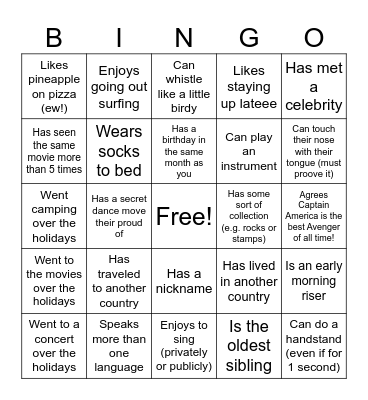 The Ultimate Icebreaker Bingo! Bingo Card