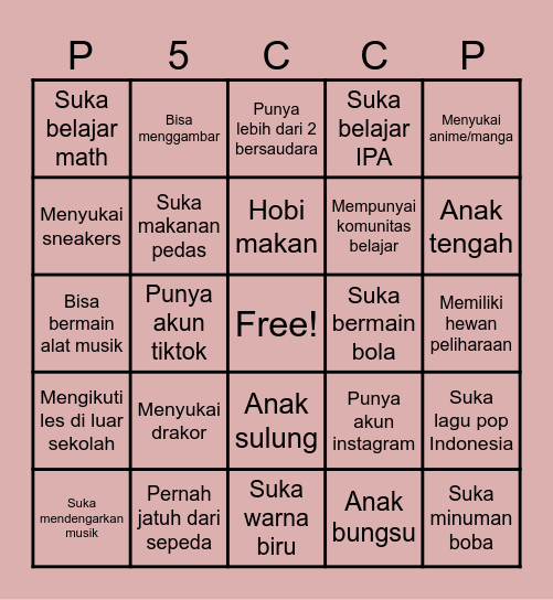 Kesamaan Bingo Card