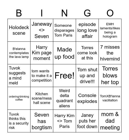 Voyager Bingo Card