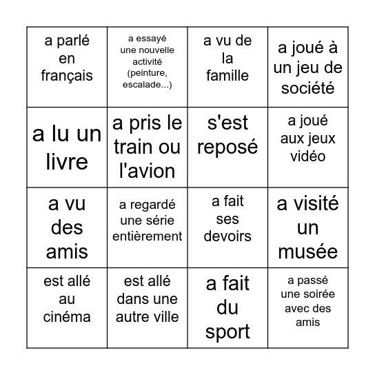 Trouve quelqu'un qui... Bingo Card