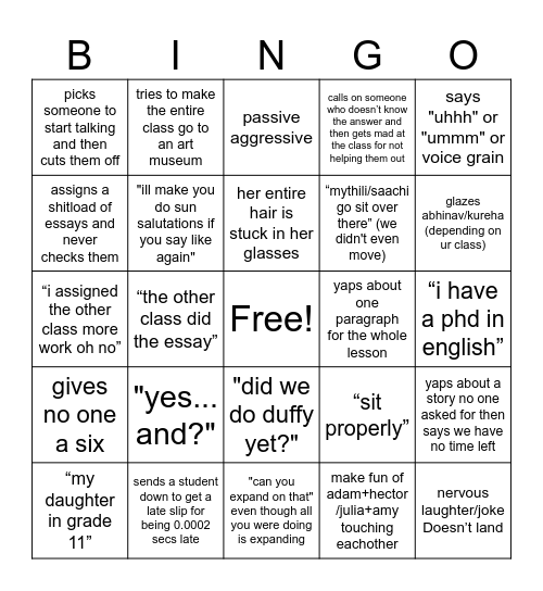 shalini jain Bingo Card