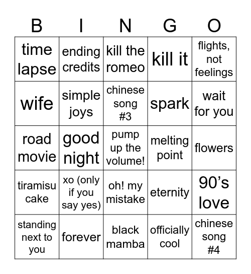 hz’s 51-100 top 2024 songs that doesn’t seem like its correctly ranked because spotify messed up Bingo Card