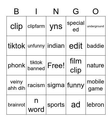 reels bingo Card