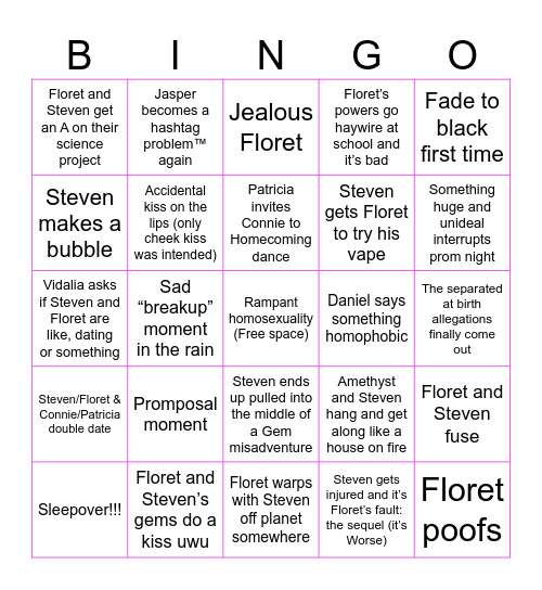 Drift Together Bingo Card