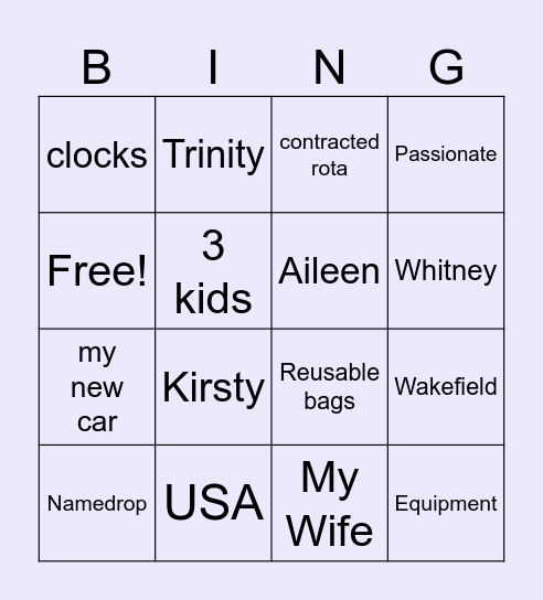 Ant Bingo Card