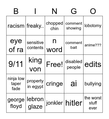 insta reels Bingo Card