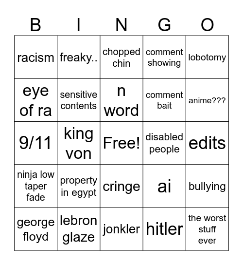 insta reels Bingo Card