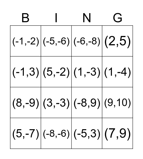 Write the letter! Bingo Card