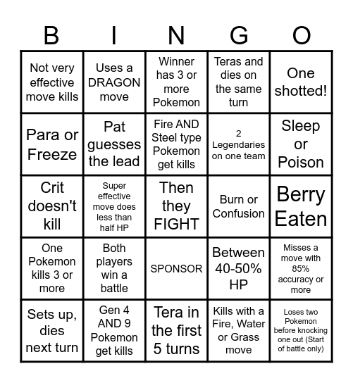 Then we react bingo Shady Colours Bingo Card