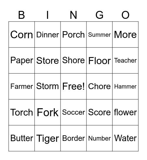 Bingo Card