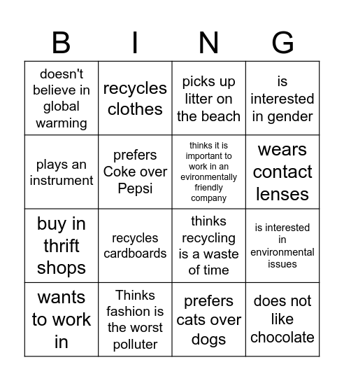 Find someone who... Bingo Card