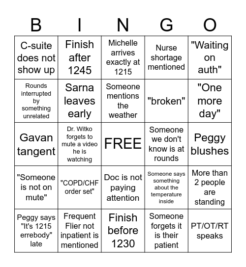MDR bingo Card