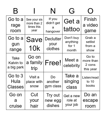 2025 Bingo Card
