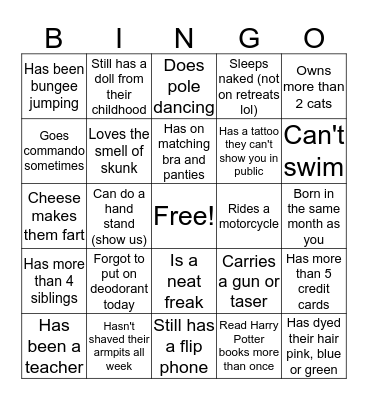 Get to Know Your Mo Ladies Bingo Card