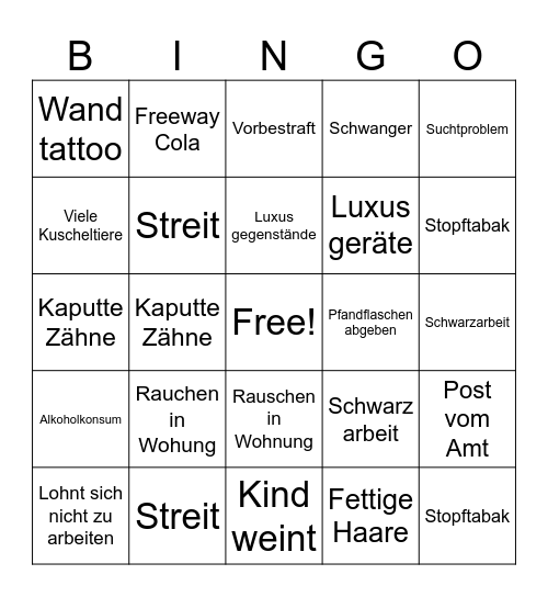 Armes Deutschland Bingo Card
