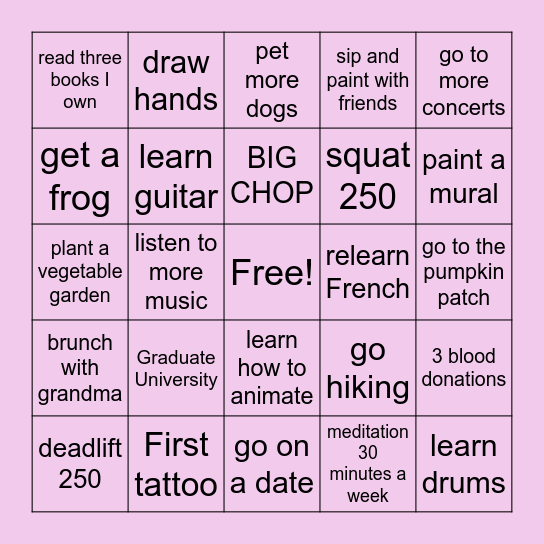 2025 Bingo Card