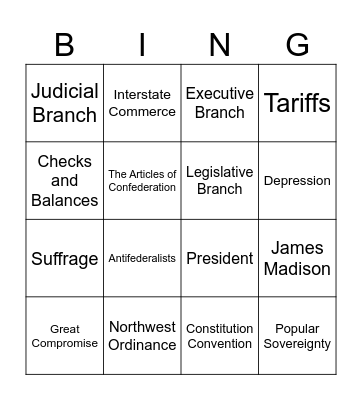 Unit 5 Vocab 1&2 Bingo Card