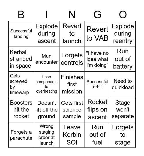 KT KSP2 BINGO Card