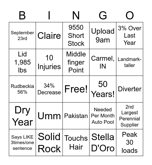 Corso Bingo Card