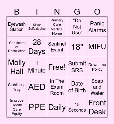 TJC Trivia Bingo Card