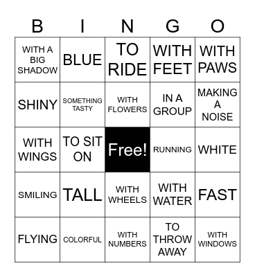 PHOTOGRAPH BINGO Card