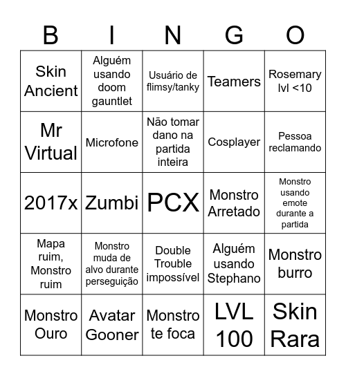 Pillar Chase 2 BINGO Card