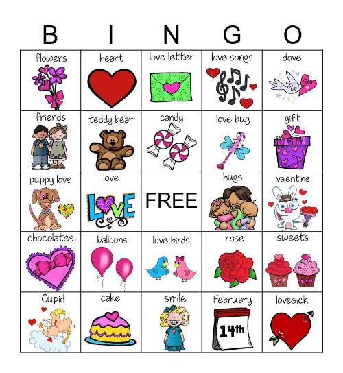 Valentine’s Bingo Card