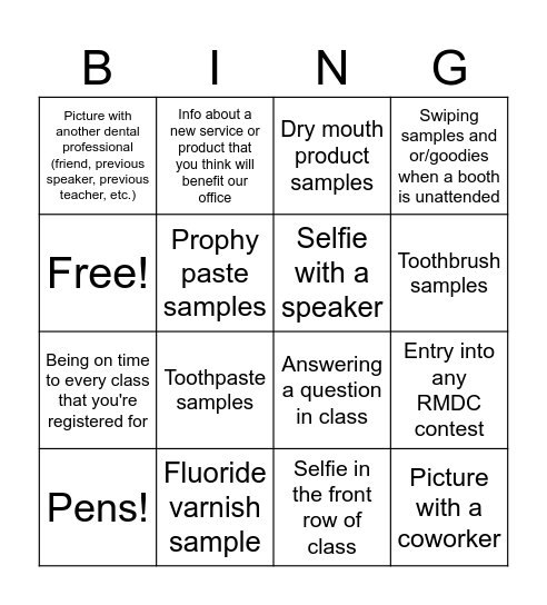 RMDC BINGO Card